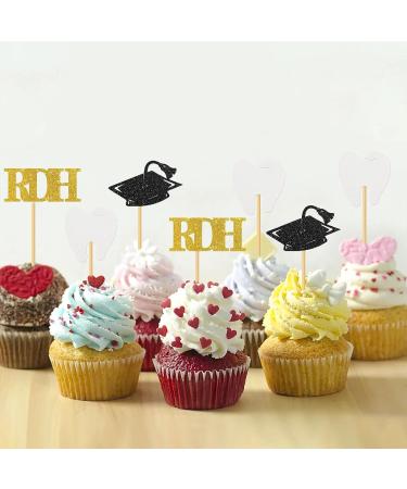 MonMon & Craft Congrats Dentist RDH Graduation Cupcake Toppers/Congrats Dentist Cupcake Decor/Congrats Grad Cupcake Toppers/Doctor Medical Science Graduation Cupcake Decorations / 24 Pcs Glitter - Buy Online on GoSupps.com