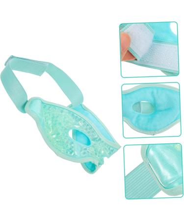 SOLUSTRE Ice Eye Reusable Cold Eye Sleeping Cold Compress Eye Ice Eye Eye Treatment Products Puffy Eyes Sleeping Eye Travel Sheet PVC Spa Light Green 28.5x9x1.7cm - Buy Online on GoSupps.com