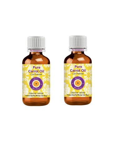 Deve Herbes Pure Carrot Oil (Daucus carota) Cold Pressed (Pack of Two) 100ml X 2 (6.76 oz)