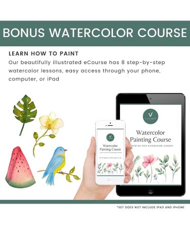 Watercolor Paint Set with 48 Premium Colors, Brushes, Palette, Paper Pad & eBook - Buy Online on GoSupps.com