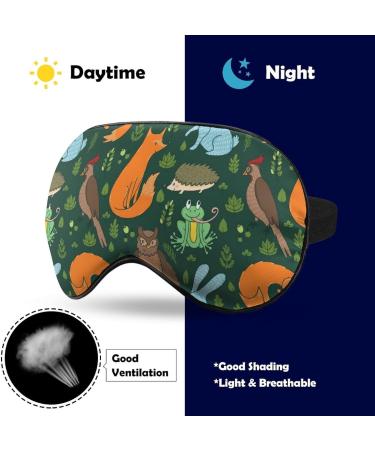 Cute Forest Animals Sleep Mask - Adjustable Strap Eye Cover for Sleeping and Travel - Blocks Light for Men and Women - Buy Online on GoSupps.com