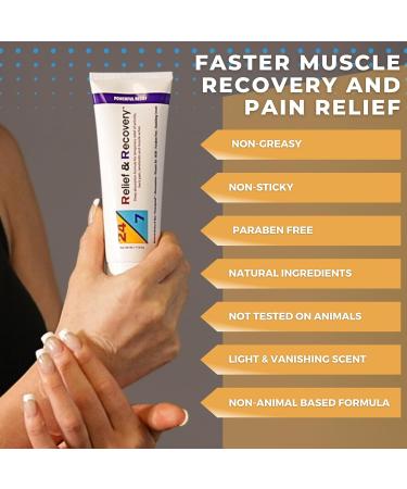 24/7 Relief & Recovery Topical Pain Relief Cream - Effective Muscle & Joint Pain Relief for Bursitis Sciatica & Feet - 4oz Tube - Buy Online on GoSupps.com