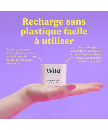 Wild - Refillable Natural Deodorant - Purple Case with Refill Variety Pack - Includes Cotton & Sea Salt Cherry Blossom Coconut & Vanilla Mint & Aloe Vera Pomegranate & Pink Peppercorn - Buy Online on GoSupps.com