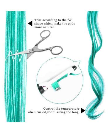 XirrwWh 9-Piece 21-Inch Clip-In Hair Extensions for Women - Multicolored Turquoise Party Highlights & Accessories - Buy Online on GoSupps.com