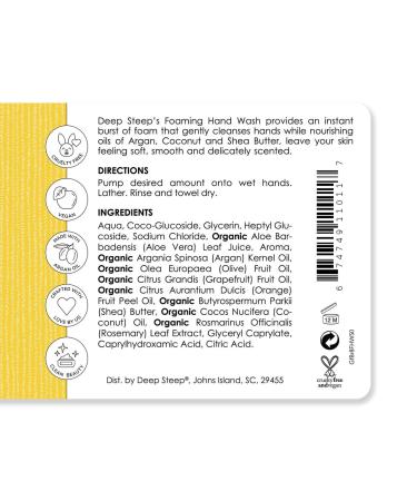 Deep Steep Foaming Hand Wash - 8oz Grapefruit Bergamot | Natural Nourishing & International Shipping Available - Buy Online on GoSupps.com