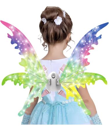 Light Up Fairy Wings | Adjustable Butterfly Colorful Wings with Music | Theme Eye-Catching Dressing for Parade Theatrical Performance Dress Up Masquerade English Color Box Rechargeable Version  - Buy Online on GoSupps.com