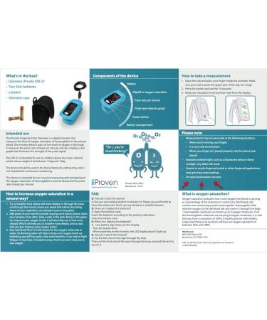 iProven Pulse Oximeter Fingertip - Accurate Blood Oxygen & Heart Rate Monitor - Oximetro De Pulso - OXI-27 Blue - International Shipping Available - Buy Online on GoSupps.com