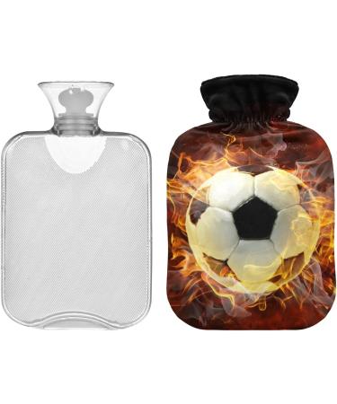 Naanle Flamy Soccer Football Hot Water Bottle - 1L Transparent Heat Bottle for Bed Hand & Feet Warmer | Pain Relief & Heat Therapy - Buy Online on GoSupps.com