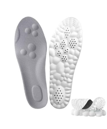 Cloudsole Insoles Orthopedic Insoles for Women & Men - Plantar Fasciitis Insoles - Sports Shoe Insoles - 4D Cloud Insole Anti Fatigue Shock Absorption Foot Pain Relief (Gray Men: US 8-11) Men: US 8-11 Gray