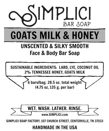 Goats Milk & Honey Natural Soap - 6 Bar Value Bag for Sensitive Skin | Palm Free | International Shipping - Buy Online on GoSupps.com