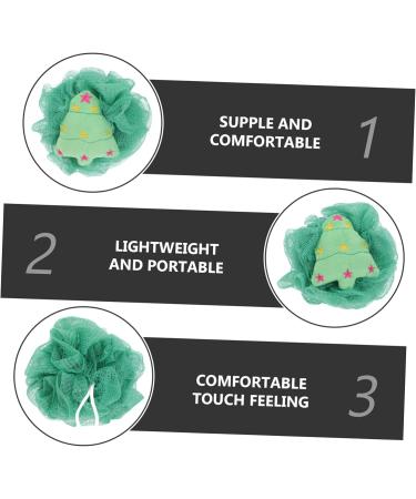 2pcs Christmas Bath Loofah Balls - Exfoliating Mesh Body Scrubber & Sponge for Shower - Fun Cartoon Design - Buy Online on GoSupps.com