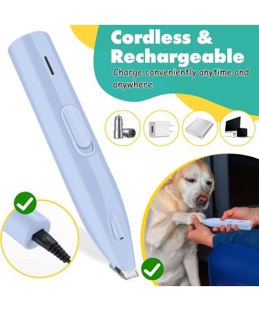 Portable Rechargeable Dog Hair Cutter with LED Light - Safe Ceramic Trimmer for Paws Eyes Ears and Sensitive Areas of Dogs & Cats - Buy Online on GoSupps.com