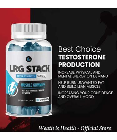 LRG Stack Gummies - Premium Muscle Building Supplement (90 Gummys, 300MG Per Gummy) - Buy Online on GoSupps.com