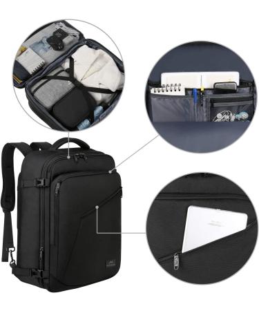 Matein Extra Large Carry on Backpack 40L - Water Resistant Weekender Bag for Men and Women - Lightweight Airplane Approved Travel Backpack in Black - Buy Online on GoSupps.com