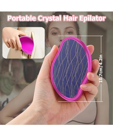 Crystal Hair Eraser: Magic Hair Remover for Women and Men - Painless Exfoliation Tool for Back, Legs, and Arms - Reusable and Washable (Purple) - Buy Online on GoSupps.com