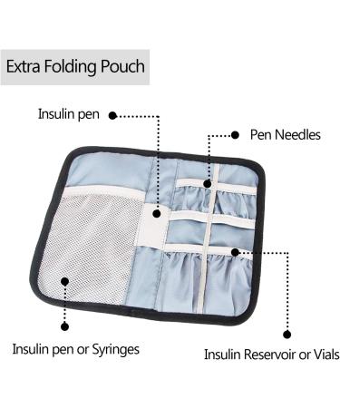 Luxja Insulin Diabetic Bag - Double Layer Insulin Pocket for Blood Sugar Devices & Diabetes Accessories - Black Version - Buy Online on GoSupps.com
