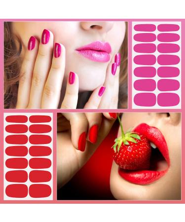 DANNEASY 24 Sheets Solid Color Nail Wraps - Self Adhesive Polish Strips for Women - Dark Color Series - Buy Online on GoSupps.com