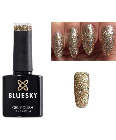 Bluesky Gel Nail Polish BELLE OF THE BAUBLE Christmas Multi Coloured Silver Glitter and Gold GLITTER Nail UV LED Soak Off