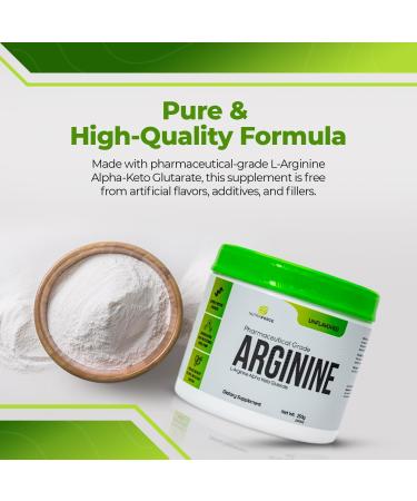NutraForce Pharmaceutical Grade ARGININE L-Arginine Alpha-Keto Glutarate Powder - Promotes Protein Synthesis Dietary Supplement Unflavored 250g - Buy Online on GoSupps.com