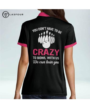 LASFOUR Personalized 3D Pink Bowling Shirt for Women | Custom Quick-Dry Jersey | Funny Womens Bowling Tee - Buy Online on GoSupps.com