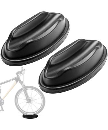 TTYSHIP 2 pieces front wheel support roller trainer bike front wheel support bike front wheel riser block bike front wheel support suitable for indoor trainer bike training (black)