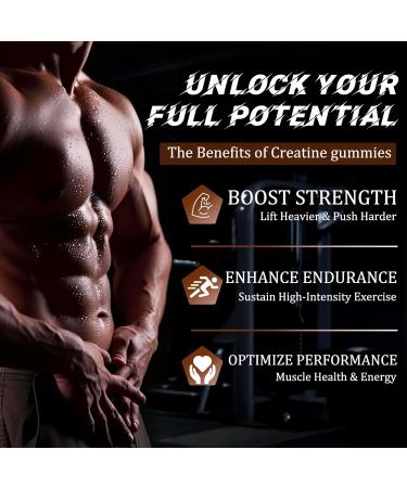 Novafun Creatine Gummies 1500mg Creatine Monohydrate for Muscle Strength Endurance Workout Performance Vegetarian & Gluten-Free Orange Flavor 60 Count - Buy Online on GoSupps.com