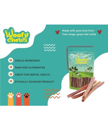 Woofy chews Slim Bully Sticks for Dogs 6-inch (Pack of 20) Single Ingredient Beef Pizzle with Low Natural Scent (Small Dogs) 20 count (Pack of 1) - Buy Online on GoSupps.com