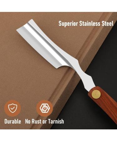 Stainless Steel Cut Throat Razor Kit with Leather Sharpener - Straight Razor for Barber & Home Shaving - Single Edge Blades - Ideal Men's Gift - Buy Online on GoSupps.com