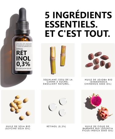 RETINOL Face Serum | ANTI-AGING | With Prickly Pear Oil + Organic Jojoba Oil | Anti-Wrinkles/Fine Lines/Imperfections | 30ml | 5 essential ingredients and that's it. - Buy Online on GoSupps.com