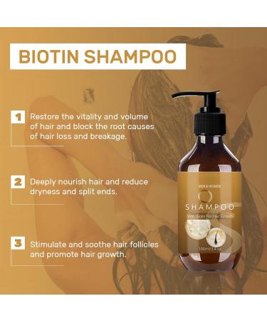 Biotin Shampoo for Hair Growth - Biotin Hair Growth Shampoo for Thinning Hair for Women & Men - Hair Growth Shampoo for Damaged Weak and Thin Hair - 100ml - Buy Online on GoSupps.com