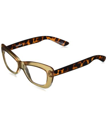 A.J. Morgan womens Crushed - Power 1.00 Reading Glasses Crystal Amber 50 mm US