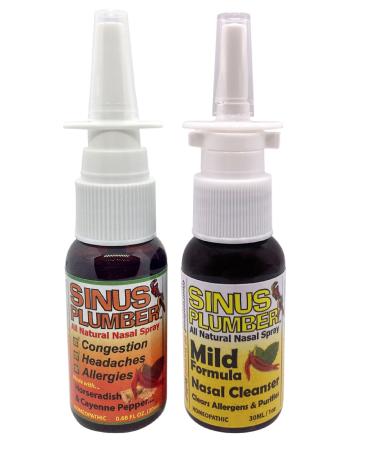 Sinus Plumber Original and Mild Pepper Combo Pack - Congestion - Allergy - Sinus