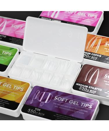 Nail Tips False Nails Tips Art Press on Nails Soft Gel Tips False Nails Long Coffin French Stiletto Half Matte Fake Nail Full Almond For Manicure Art(GJ-BHJP-08CHX) - Buy Online on GoSupps.com