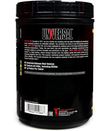 Universal Beef Aminos Tablets | 100% Pure Beef Protein Complex with EAAs & BCAAs | 66 Servings of Desiccated Argentine Beef Liver - Buy Online on GoSupps.com