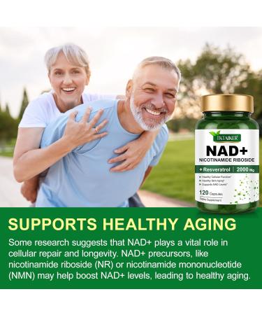 TKTALKER NAD Supplement 2000 Mg - 120 Capsules True NAD & Resveratrol NMN Alternative Liposomal NAD+ for Women & Men Support Cellular Health Stamina & Healthy Aging - Ultra Strength Capsules - Buy Online on GoSupps.com