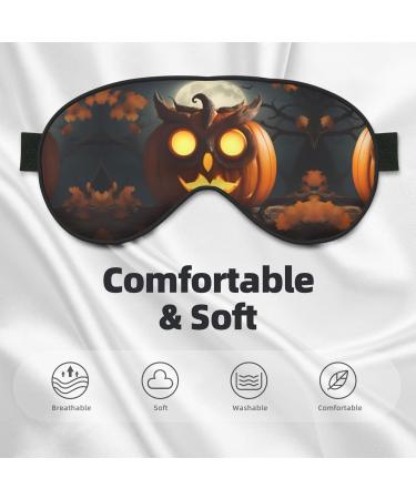 SSIMOO Owl Pumpkin Halloween Sleep Mask - Adjustable Breathable Eye Mask for Comfortable Sleep | International Shipping - Buy Online on GoSupps.com