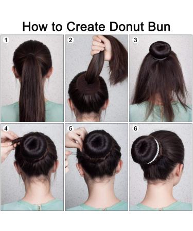YaFex Hair Bun Maker Kit - 4 Donut Bun Makers & Accessories in Brown | Elastic Hair Ties and Bobby Pins Included - Buy Online on GoSupps.com