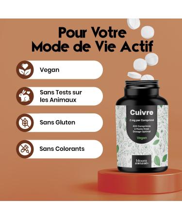 Cuivre Compl ment Alimentaire - 400 Comprim s - 2 mg par Comprim Vegan Produit en Allemagne - Buy Online on GoSupps.com