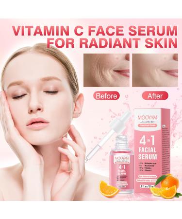 Vitamin C Face Serum - Hydrating Anti-Aging Brightening Serum with Hyaluronic Acid & Niacinamide for All Skin Types - 30ml - Buy Online on GoSupps.com