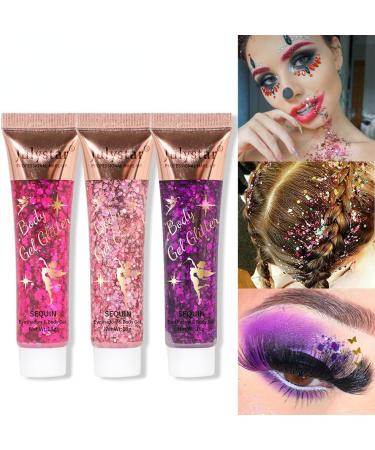INTEROOKIE Colourful Makeup Mermaid Scale Gel Sequin Eyeshadow - Shimmering liquid eyeshadow with polarizing effect for face lips and body (03#) - Buy Online on GoSupps.com
