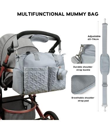 SONARIN Stylish Large Capacity Baby Changing Tote Bag - Waterproof Satchel Messenger Diaper Bag in Light Blue - Buy Online on GoSupps.com