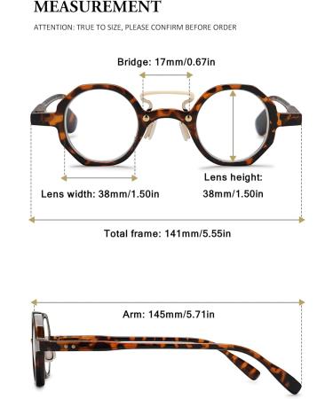 Buy Vevesmundo Round Retro Reading Glasses - Unisex Leopard Pattern +1.0 to +4.0 | Stylish Visual Aid - Buy Online on GoSupps.com