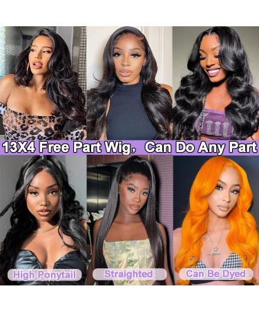 SUNRYERC 24 Inch Body Wave Lace Front Wig | 180% Density Human Hair | HD Lace Frontal | Pre Plucked with Baby Hair | Glueless Wig for Black Women - Buy Online on GoSupps.com