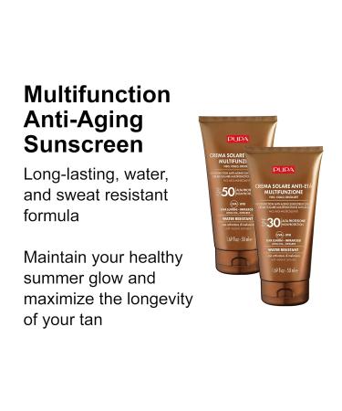 PUPA Milano Multifunction Anti-Aging Water Resistant Sunscreen SPF 30 - Fast-Absorbing UVB/UVA Protection - 1.69 Oz - Buy Online on GoSupps.com