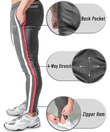 CANGHPGIN Men's Slim Fit Black Joggers with Pockets - Dark Grey, Small - Buy Online on GoSupps.com