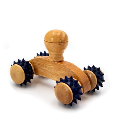 Wooden hand massager / 4 hedgehog knobs / facial muscle stimulation