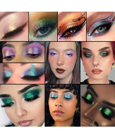 Green Eyeshadow Shimmery Single Highly Pigmented Metallic Eye Glitter Long-Lasting Forest Green Metallic Eye Shadow Sparkly Chameleon Cream Eye Shadow Palette for Green Eyes Talc Free #4D Shiny Green #4d - Buy Online on GoSupps.com