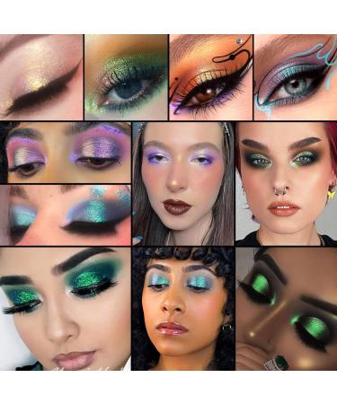 Shimmer Metallic Multichrome Eye Shadow - Waterproof & Sweat-Proof Glitter Eyeshadow | Intense Color Payoff, Vegan & Cruelty-Free | Gold/Green-3B - Buy Online on GoSupps.com