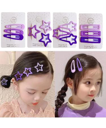 15 PCS Star Hair Clips - Non-Slip Metal Barrettes for Girls in Purple Geometric Pattern - Buy Online on GoSupps.com