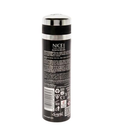 Sapil Nice Feelings Black - Deodorant Spray for Men - Scented Deodorant for Long-Lasting Odor Protection - Spicy Citrus and Woody Deodorant Spray - Keeps You Fresh and Odor Free All Day - 6.76 oz - Buy Online on GoSupps.com